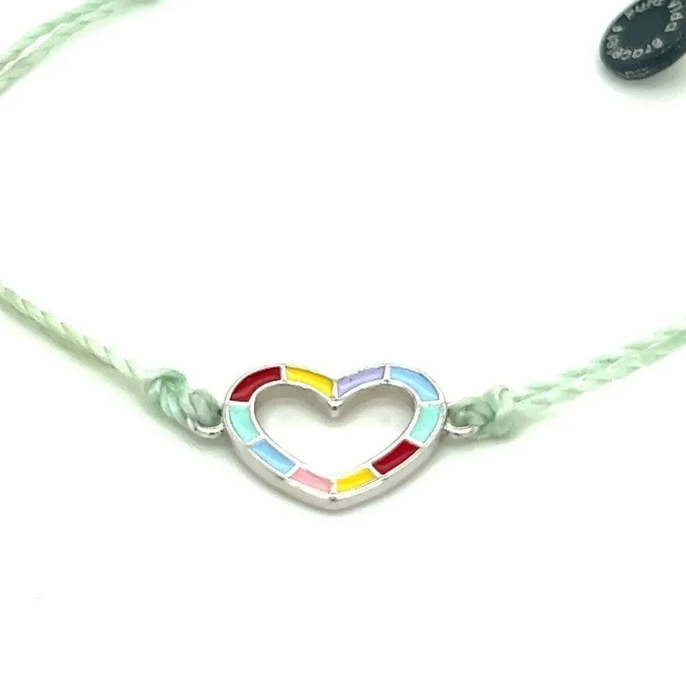 Pura Vida‎ Heart Charm Enamel Bracelet